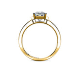 CREAMY - Princess and Baguettes Trilogy Engagement Ring in Yellow Gold - HEERA DIAMONDS