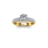 SALMA - Round Brilliant Engagement ring with Diamond Shoulders in Yellow Gold - HEERA DIAMONDS