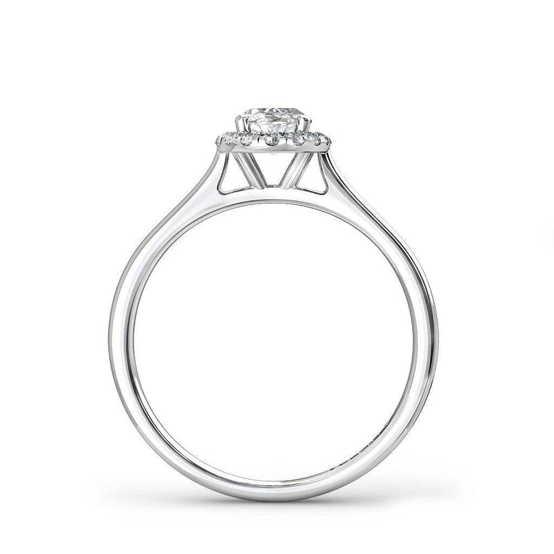 Ayana Oval Cut Halo Engagement Ring in Platinum - HEERA DIAMONDS