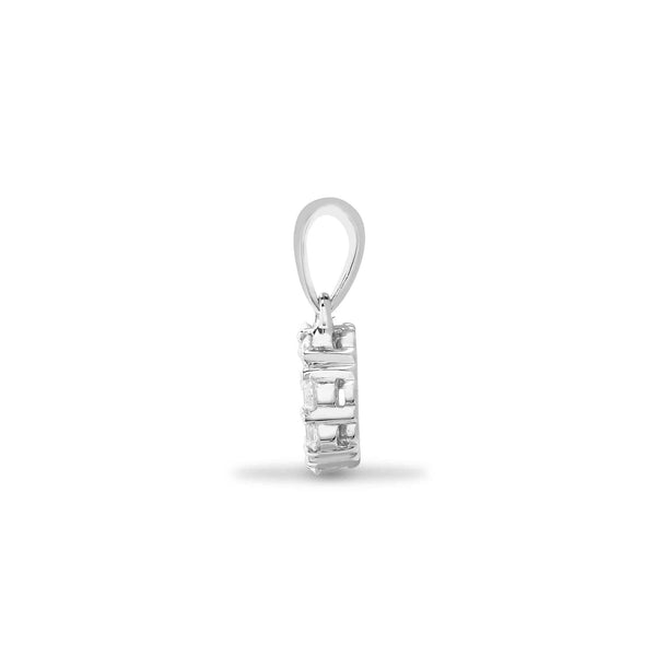 18ct White 0.30ct Round & Princess cut Diamond Pendant - HEERA DIAMONDS