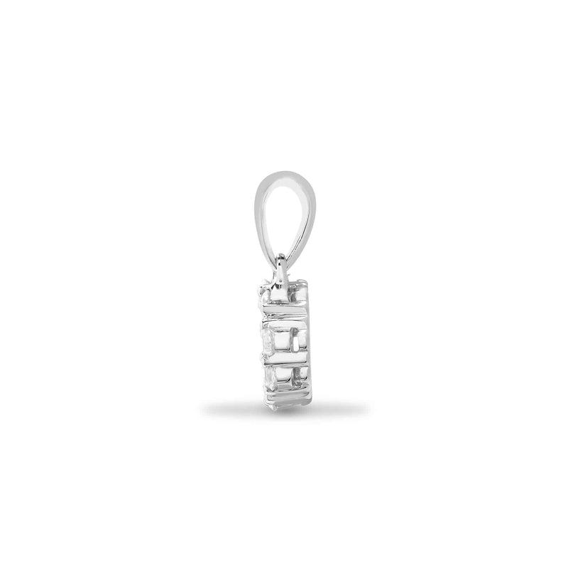 18ct White 0.30ct Round & Princess cut Diamond Pendant - HEERA DIAMONDS