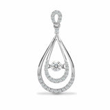 18ct White 0.37ct Dancing Diamond Pendant - HEERA DIAMONDS