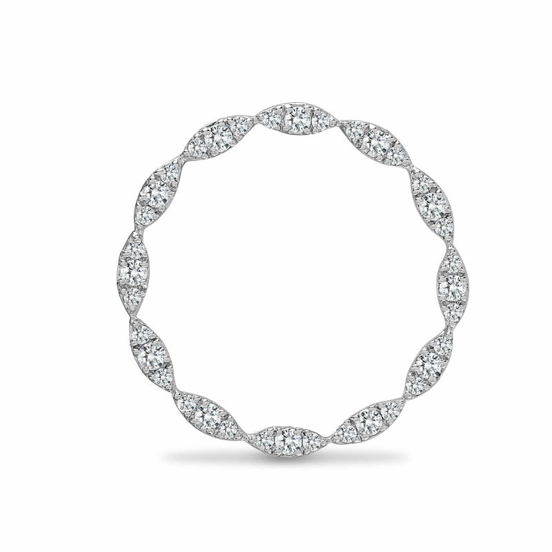 18ct White 0.38ct Diamond Circle Pendant - HEERA DIAMONDS
