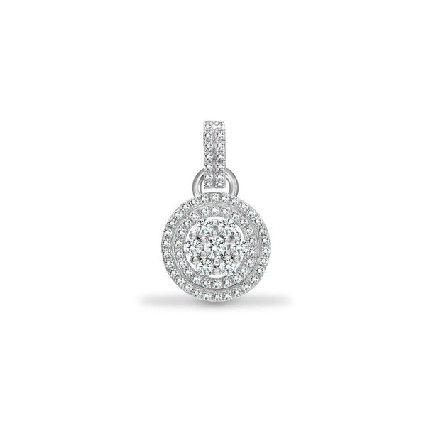 18ct White 0.39ct Diamond Cluster Pendant - HEERA DIAMONDS