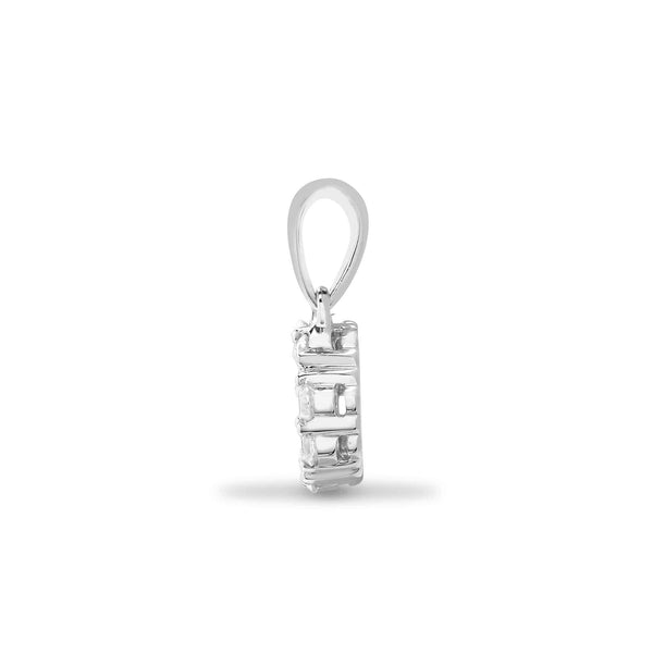 18ct White 0.60ct Round & Princess cut Diamond Pendant - HEERA DIAMONDS