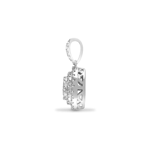 18ct White 0.73ct Dia Looped Bale Cluster Pendant - HEERA DIAMONDS