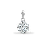 18ct White 0.75ct Diamond 7 Stone Cluster Pendant - HEERA DIAMONDS