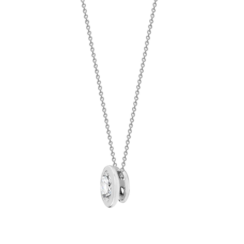 18ct White 0.75ct Threaded Rub over set Diamond Pendant - HEERA DIAMONDS