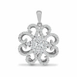 18ct White 0.96ct Diamond Cluster Pendant - HEERA DIAMONDS