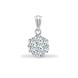 18ct White 1.00ct Diamond 7 Stone Cluster Pendant - HEERA DIAMONDS