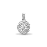 18ct White 1.00ct Diamond Cluster Pendant - HEERA DIAMONDS