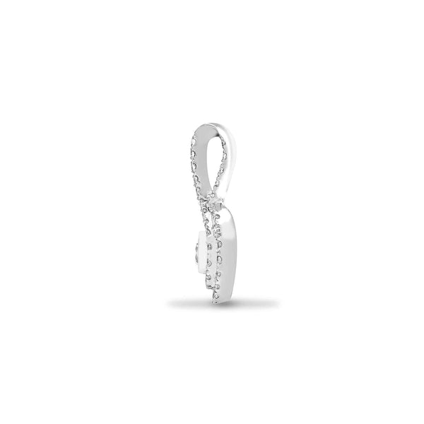 18ct White Gold 0.48ct Diamond Looped Bale Cluster Pendant - HEERA DIAMONDS