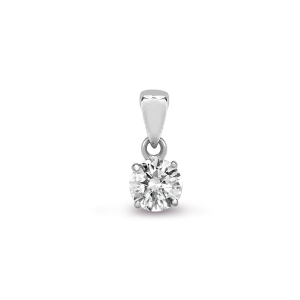 18ct White Gold 1.00ct 4 Claw Diamond Solitaire Pendant - HEERA DIAMONDS