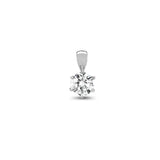 18ct White Gold 1.00ct 6 Claw Diamond Solitaire Pendant - HEERA DIAMONDS