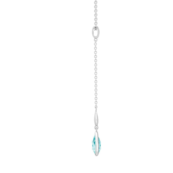 18ct White Gold Diamond And Blue Topaz Necklace - HEERA DIAMONDS
