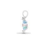 18ct White Gold Diamond And Blue Topaz Pendant - HEERA DIAMONDS