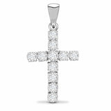 18ct White Gold Diamond Cross - HEERA DIAMONDS