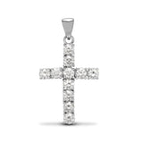 18ct White Gold Diamond Cross - HEERA DIAMONDS