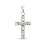 18ct White Gold Diamond Cross - HEERA DIAMONDS