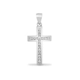 18ct White Gold Diamond Cross - HEERA DIAMONDS