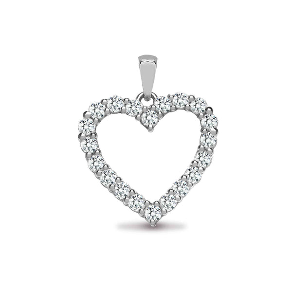 18ct White Gold Diamond Pendant - HEERA DIAMONDS