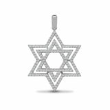 18ct White Gold Diamond Star of David Pendant - 0.60ct - HEERA DIAMONDS