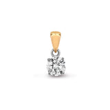 18ct Yellow Gold 25pts Claw set Pendant - HEERA DIAMONDS