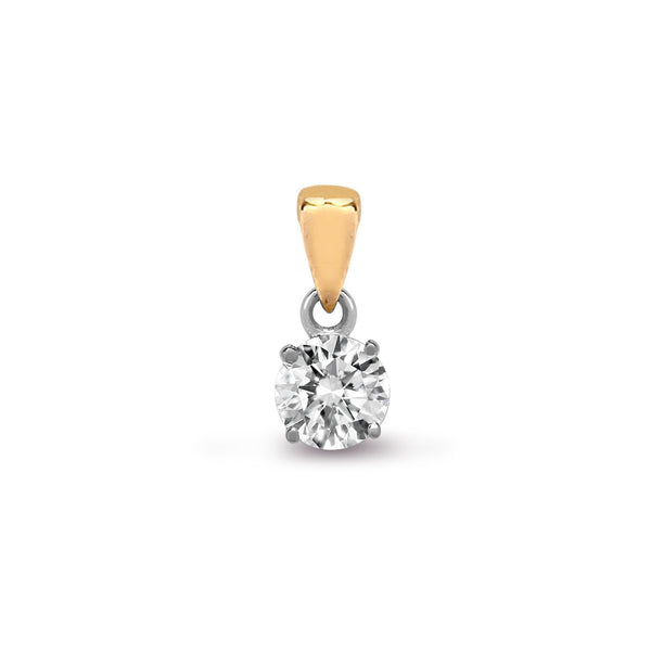 18ct Yellow Gold 25pts Claw set Pendant - HEERA DIAMONDS