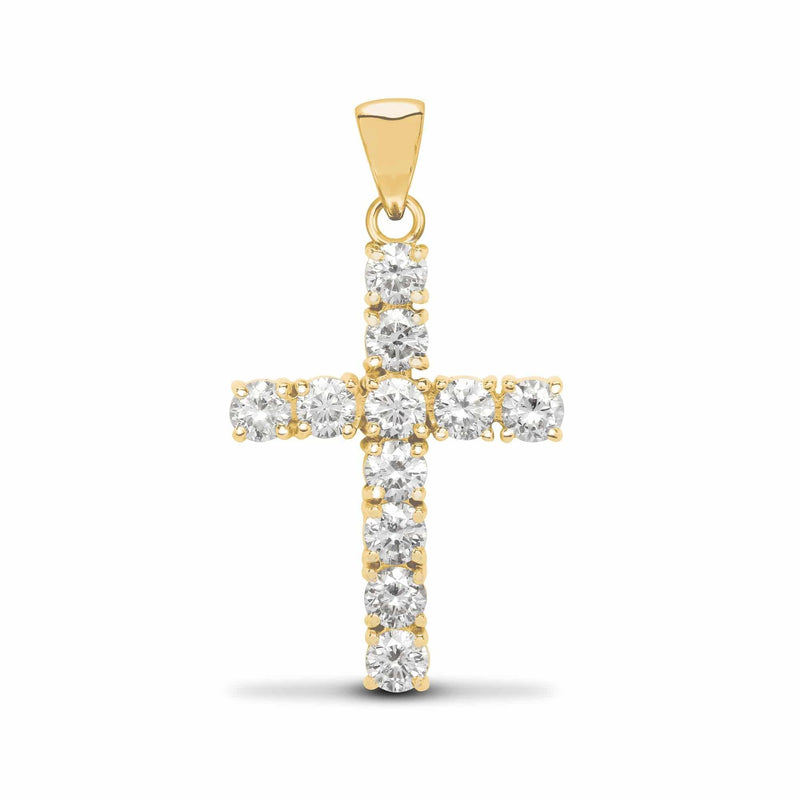 18ct Yellow Gold Diamond Cross - HEERA DIAMONDS