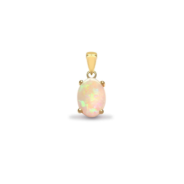 18ct Yellow Gold Opal Pendant - HEERA DIAMONDS