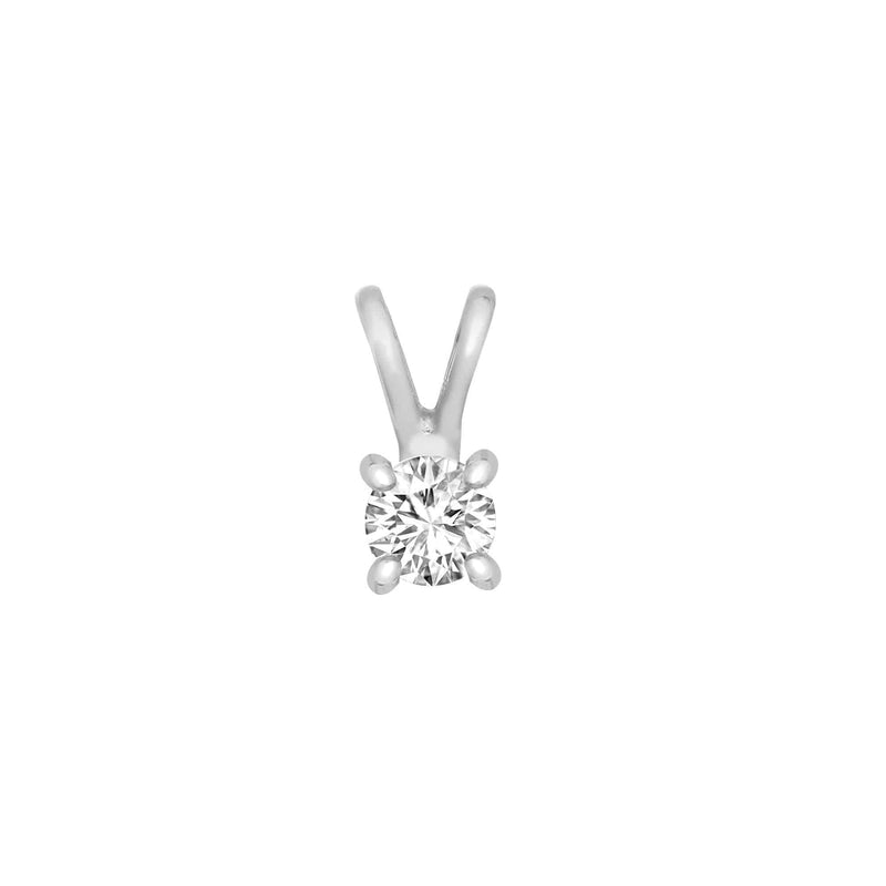 9ct White 0.10ct 4 Claw Diamond Solitaire Pendant - HEERA DIAMONDS