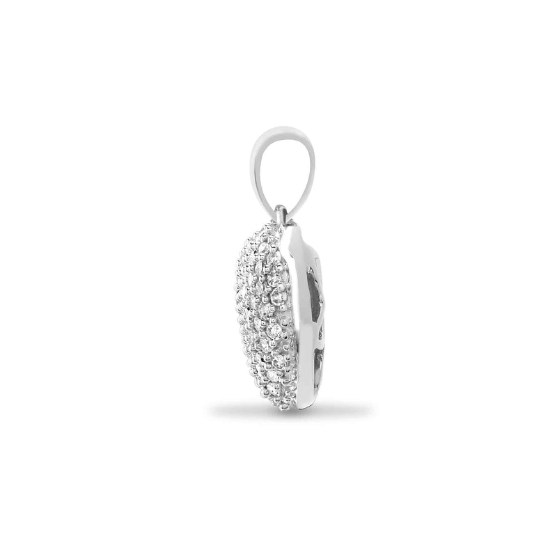 9ct White 0.25ct Pave Set Diamond Heart - HEERA DIAMONDS