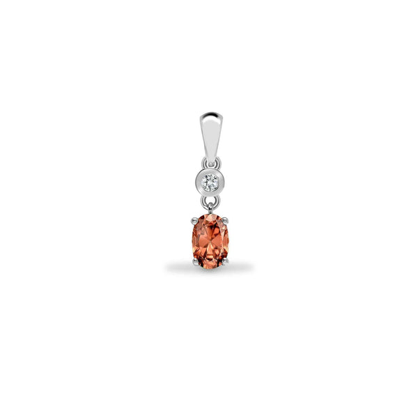 9ct White Diamonds - 4pts Morganite - 45pts Drop Pendant - HEERA DIAMONDS