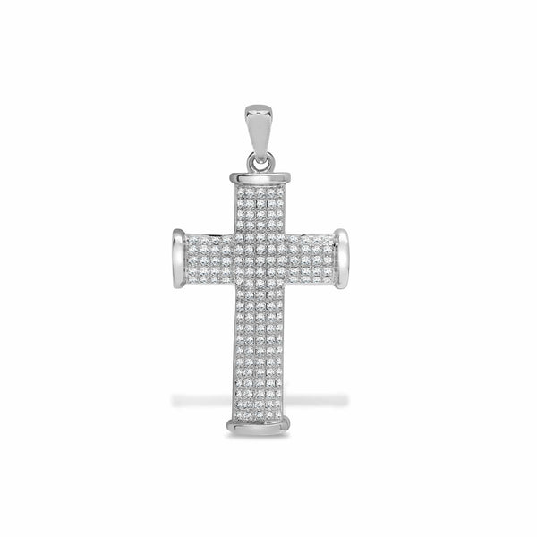 9ct White Gold Diamond Cross - HEERA DIAMONDS