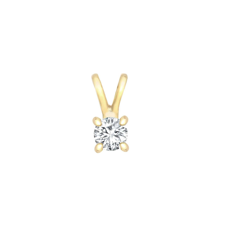 9ct Yellow 0.10ct 4 Claw Diamond Solitaire Pendant - HEERA DIAMONDS