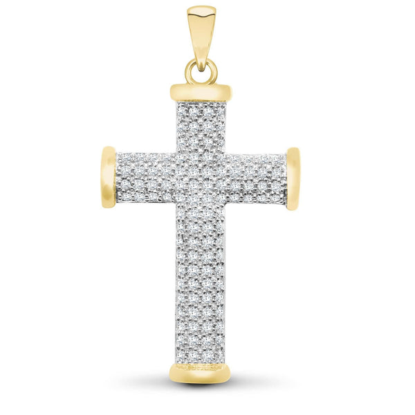 9ct Yellow Gold Diamond Cross - HEERA DIAMONDS