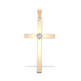 9ct Yellow Gold Diamond Cross - HEERA DIAMONDS