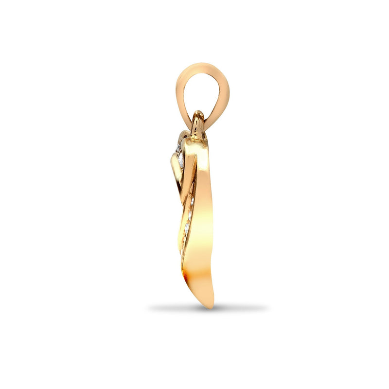 9ct Yellow Gold Diamond Heart Pendant - HEERA DIAMONDS