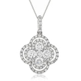 Diamond Cluster Pendant with an Open Halo - HEERA DIAMONDS