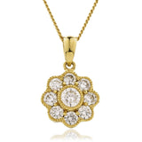 Diamond Flower Cluster Pendant with Halo - HEERA DIAMONDS