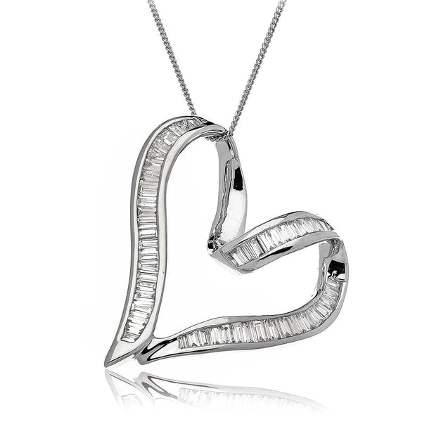 Diamond Heart Pendant in Channel Set - HEERA DIAMONDS