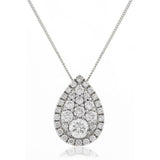 Pear Shape Cluster Pendant with Diamond Halo - HEERA DIAMONDS