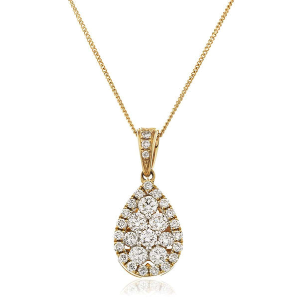 Pear Shape Diamond Cluster Pendant - HEERA DIAMONDS