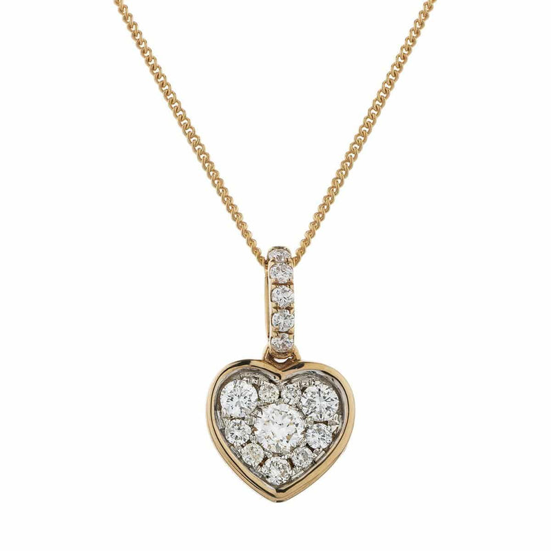 ROSE GOLD HEART DIAMOND CLUSTER PENDANT - HEERA DIAMONDS