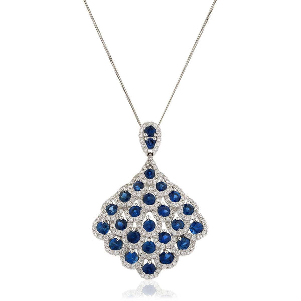 Sapphire and Diamond Drop Pendant - HEERA DIAMONDS