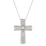 Tapered Baguette Cross Pendant - HEERA DIAMONDS