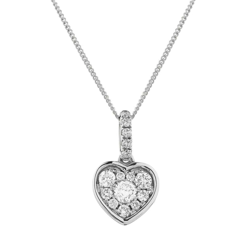 WHITE GOLD HEART DIAMOND CLUSTER - HEERA DIAMONDS