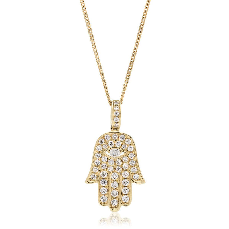 YELLOW GOLD HAMZA DIAMOND PENDANT - HEERA DIAMONDS