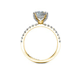 KARIMA - Emerald cut Engagement Ring with Diamond Shoulders in Yellow Gold - HEERA DIAMONDS