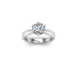 MARGOT -  Round Brilliant 6 Claw Solitaire Engagement Ring in Platinum - HEERA DIAMONDS